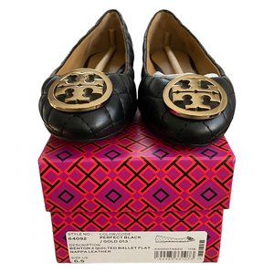 Tory Burch Women's Benton 2 Quilted Ballet Flat Nappa Leather, NIB